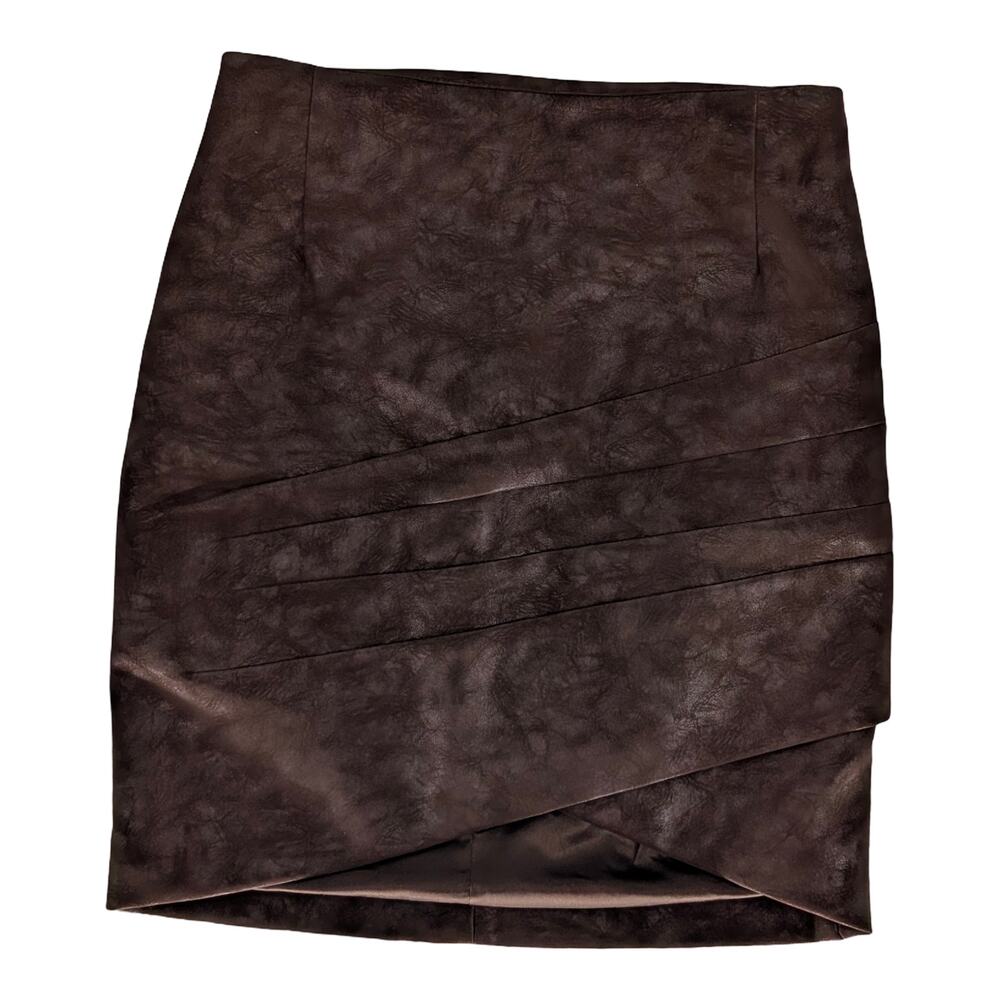 GUESS NWT Brown Faux Leather Pencil Mini Skirt Women's Small S